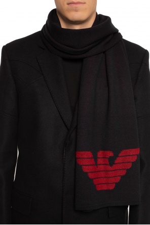 Logo-embroidered scarf, zdjęcie 2 Logo-embroidered scarf od Emporio Armani